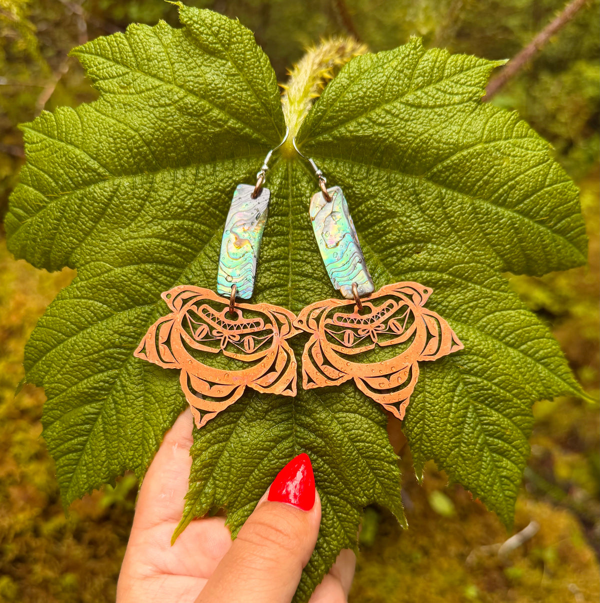 Copper Devils Club Earrings