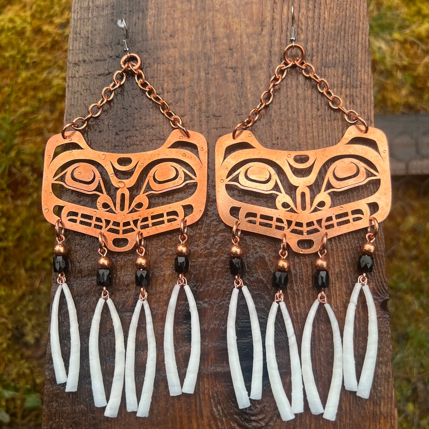 Copper Haida Bear Earrings