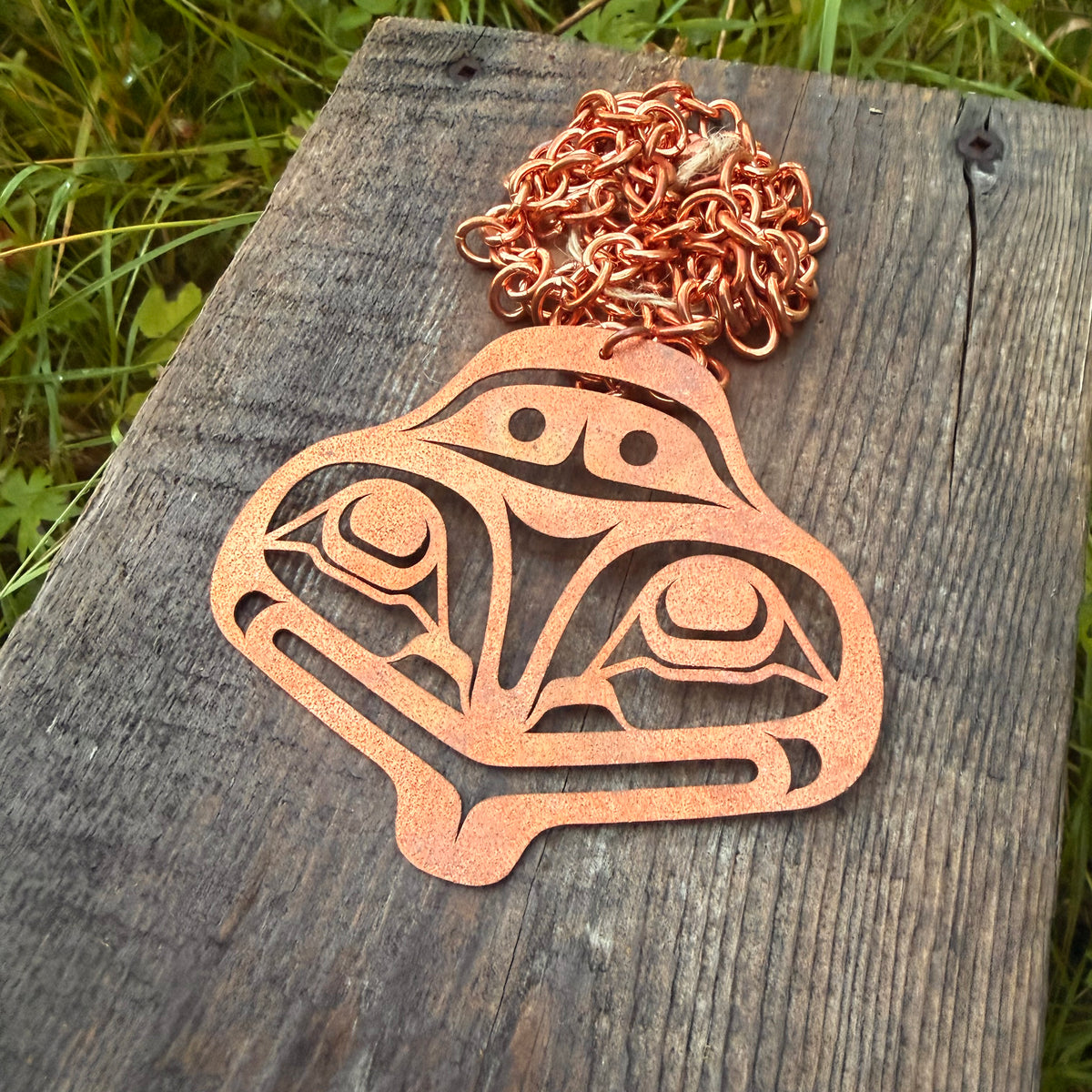Copper Haida Frog Pendant