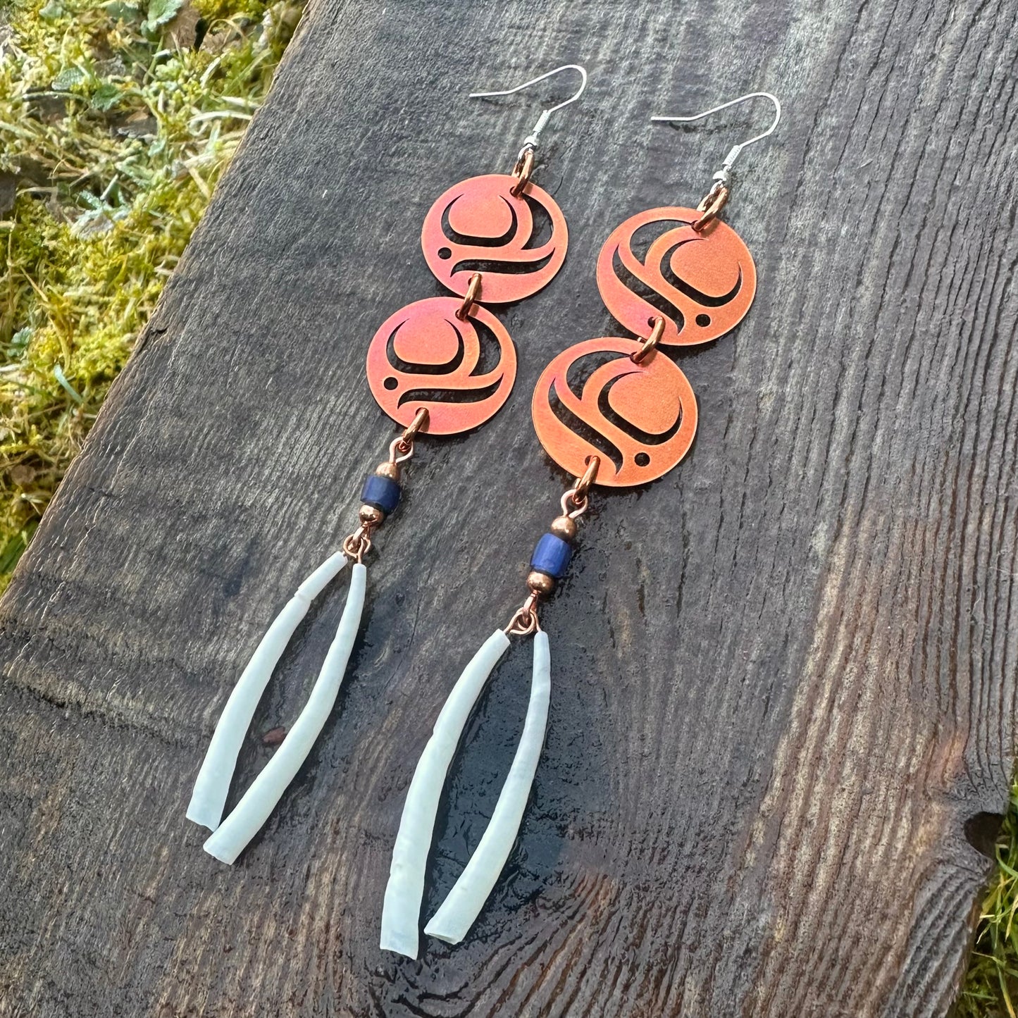 Mini Copper Salmon Egg Earrings
