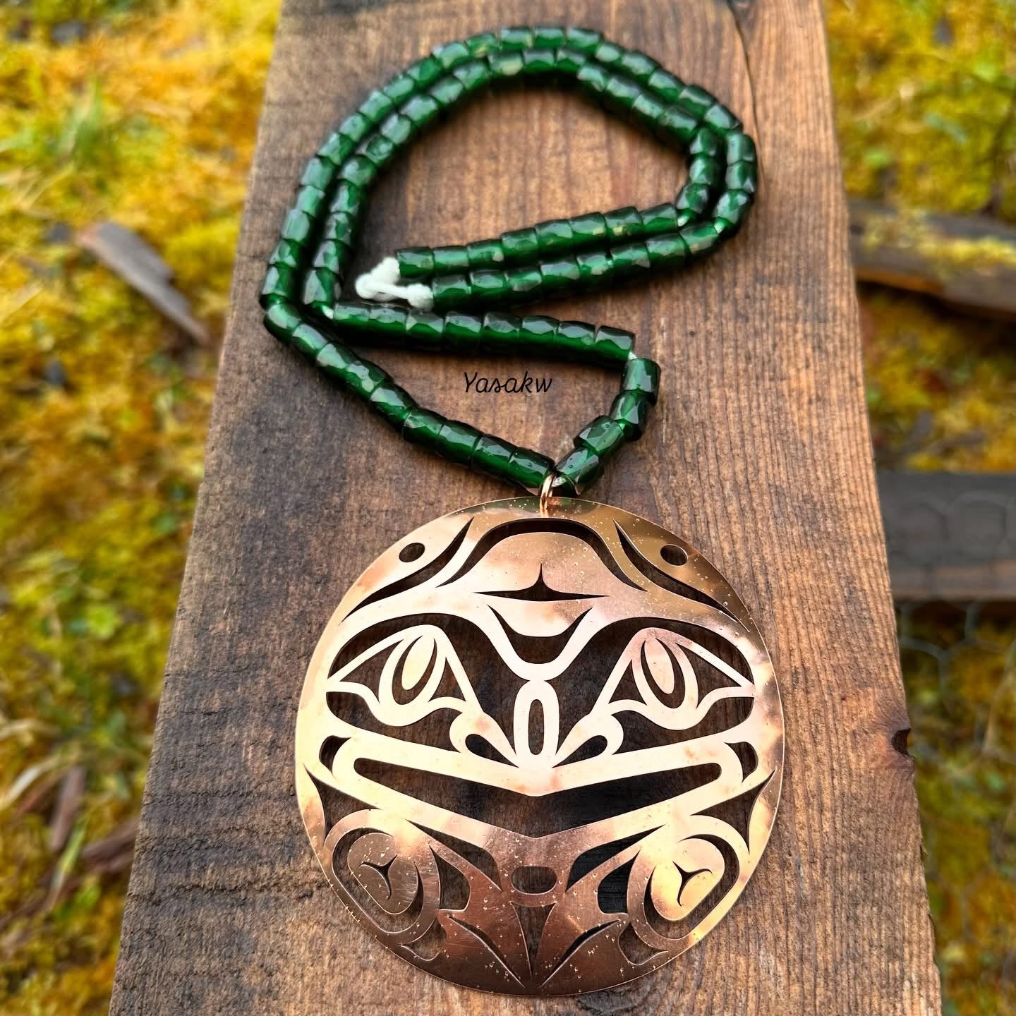 Copper Haida Frog Pendant