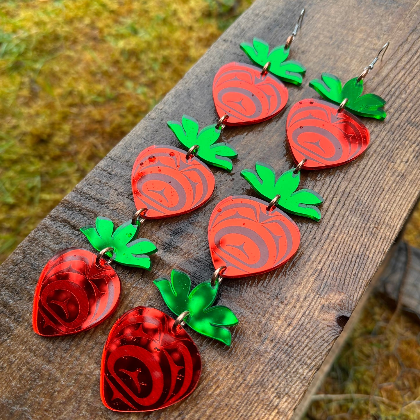XXL Three Tier Haida Strawberry Earrings