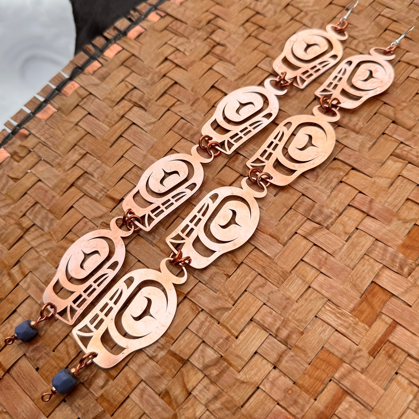 4 Tier Copper Killer Whale Earrings