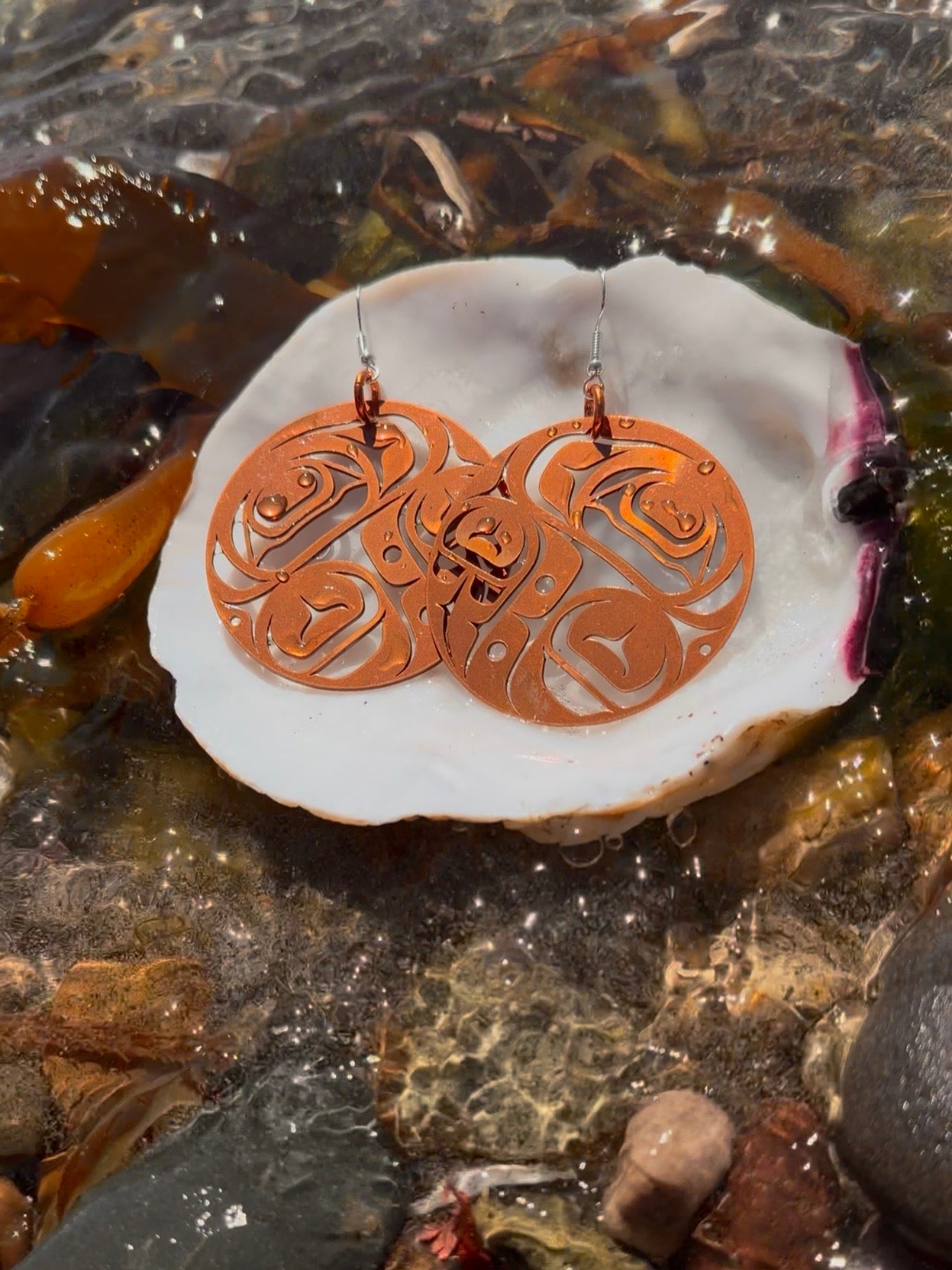 Haida Copper Bear Earrings