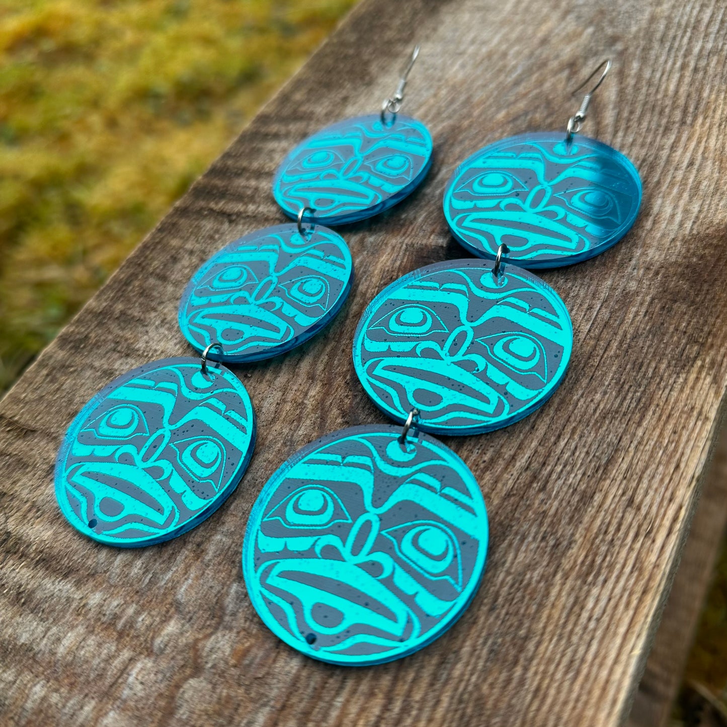 Three Tier Haida Moon Earrings