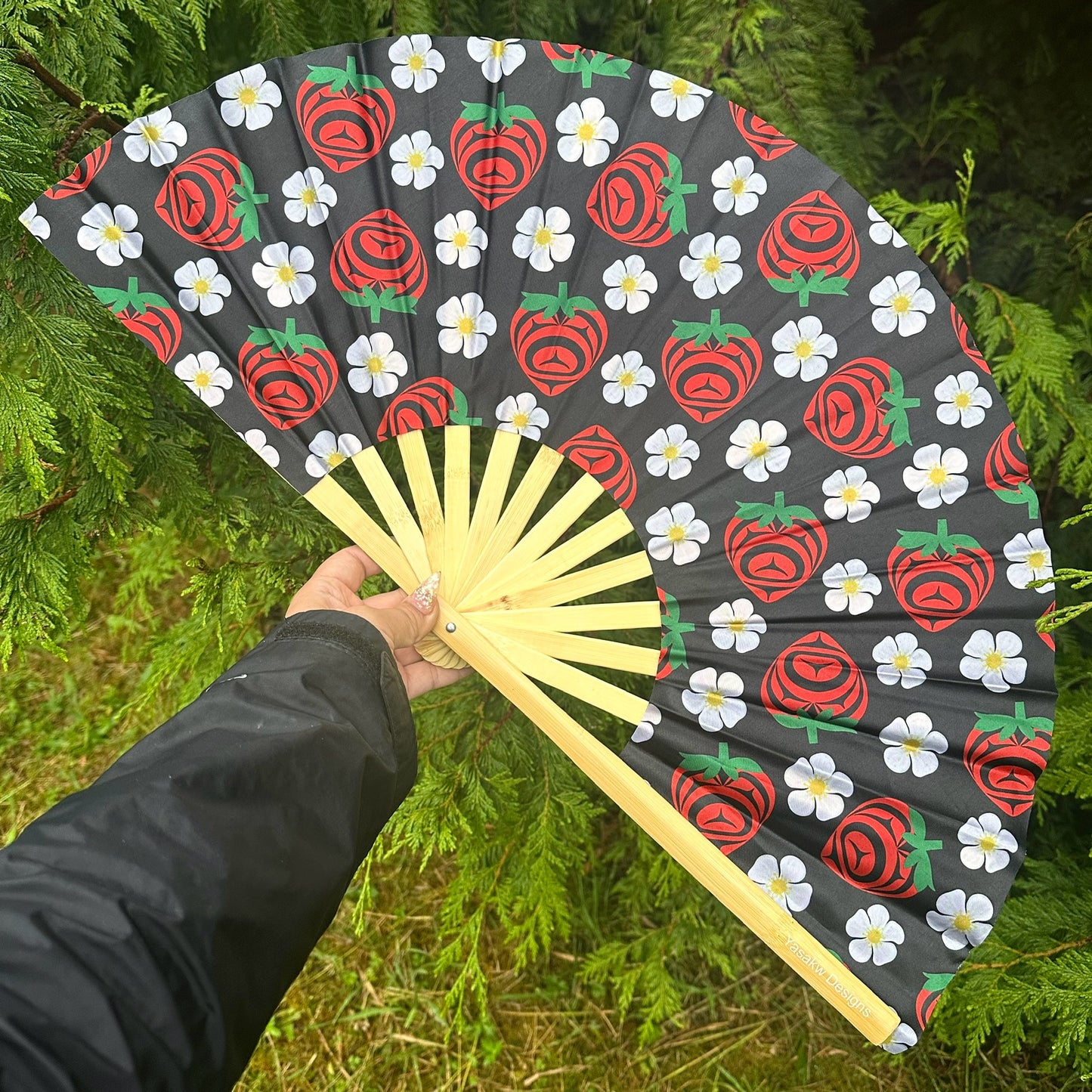 Bamboo Fan Decorated with Haida Art