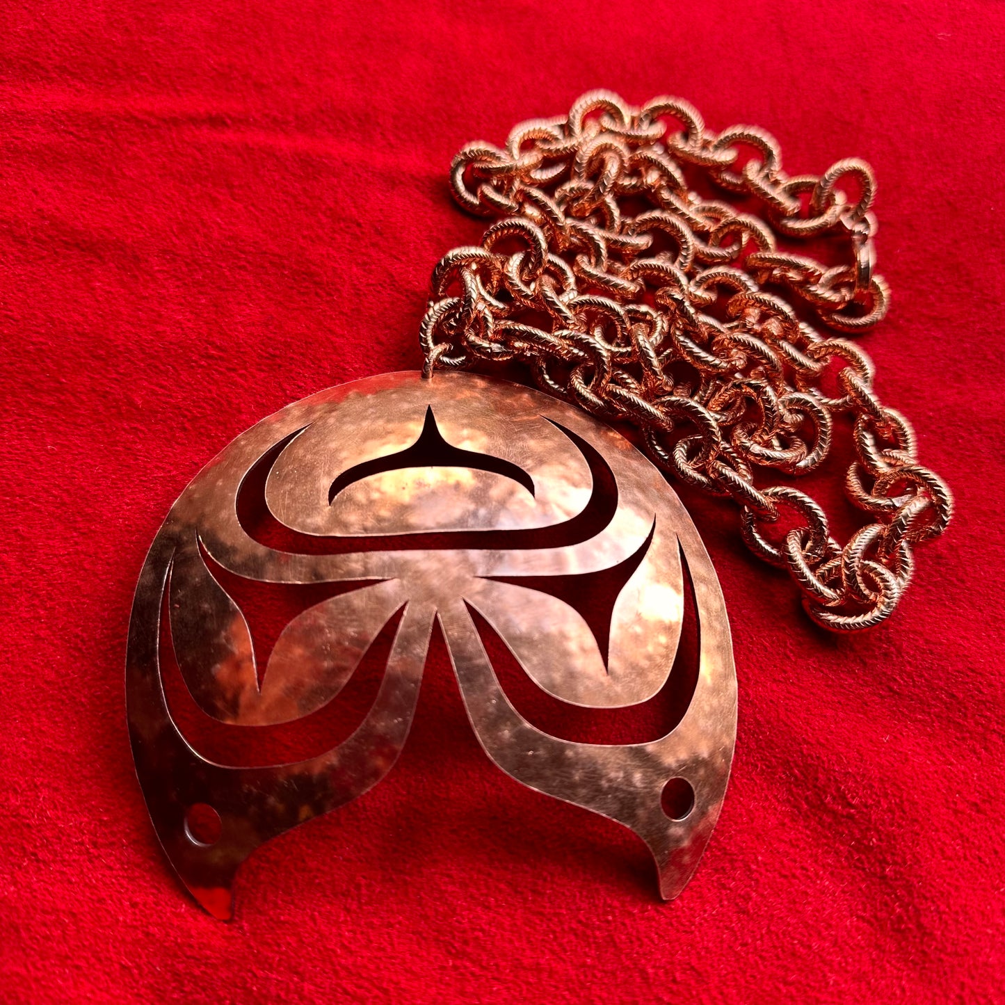 XL Blackfish Killer Whale Haida Copper Pendant