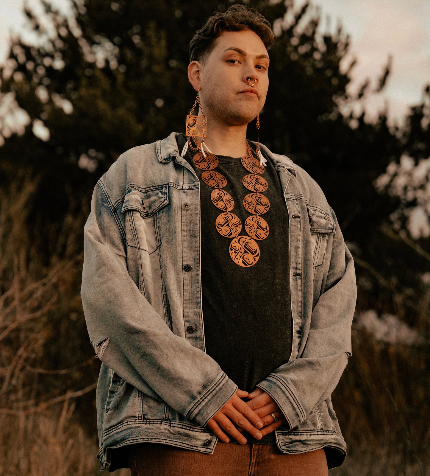 Copper Bear/Wolf Statement Necklace