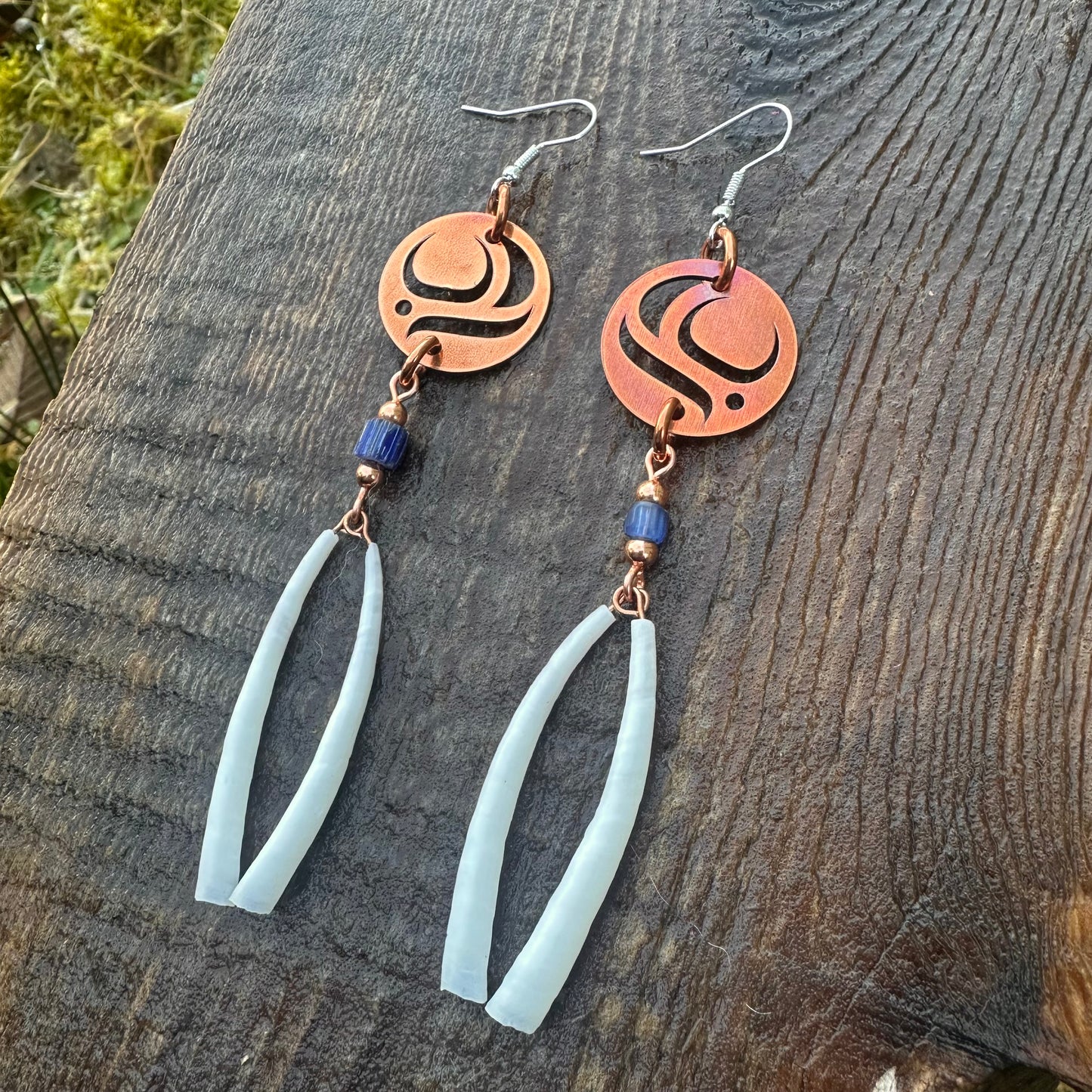 Mini Copper Salmon Egg Earrings