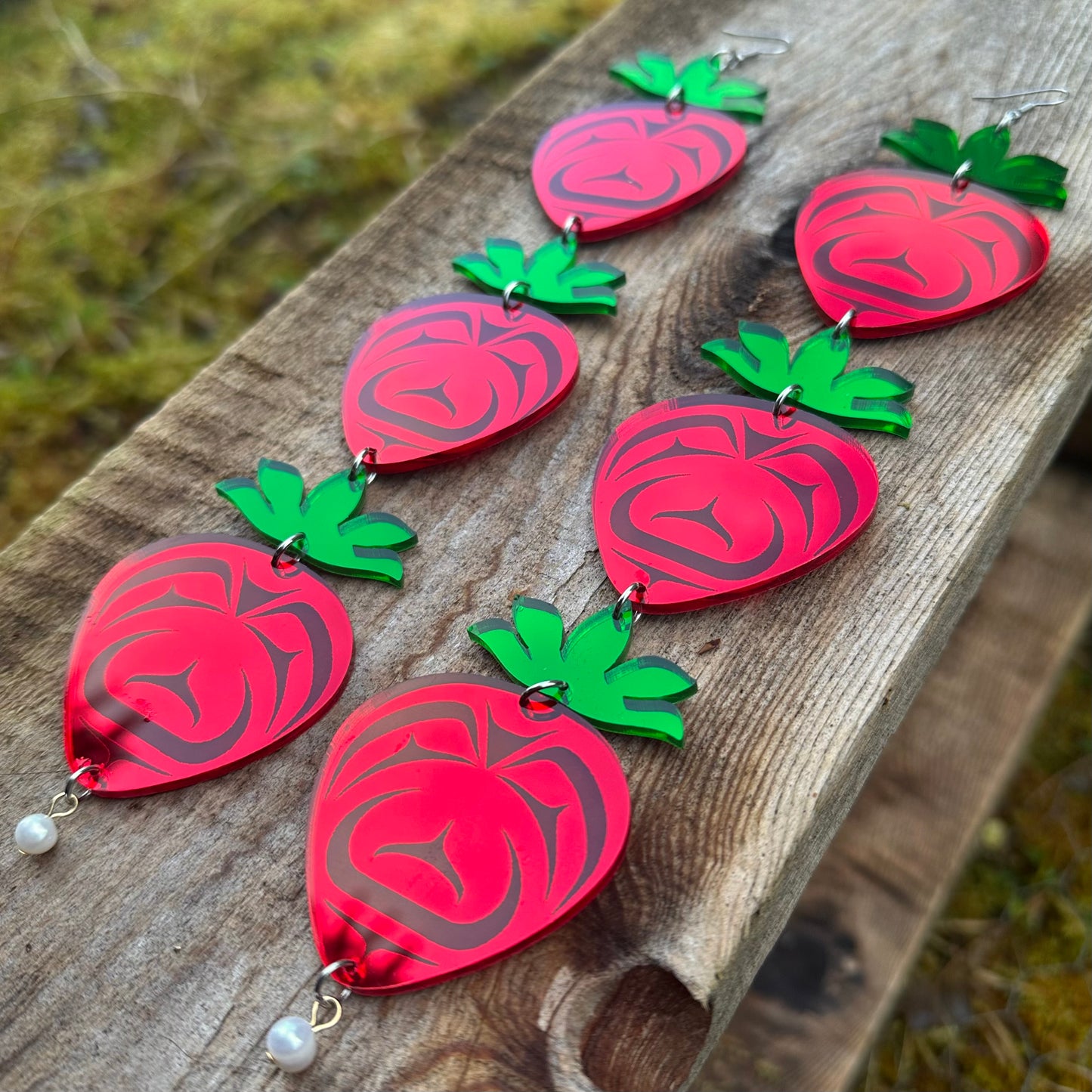 XXL Three Tier Haida Strawberry Earrings