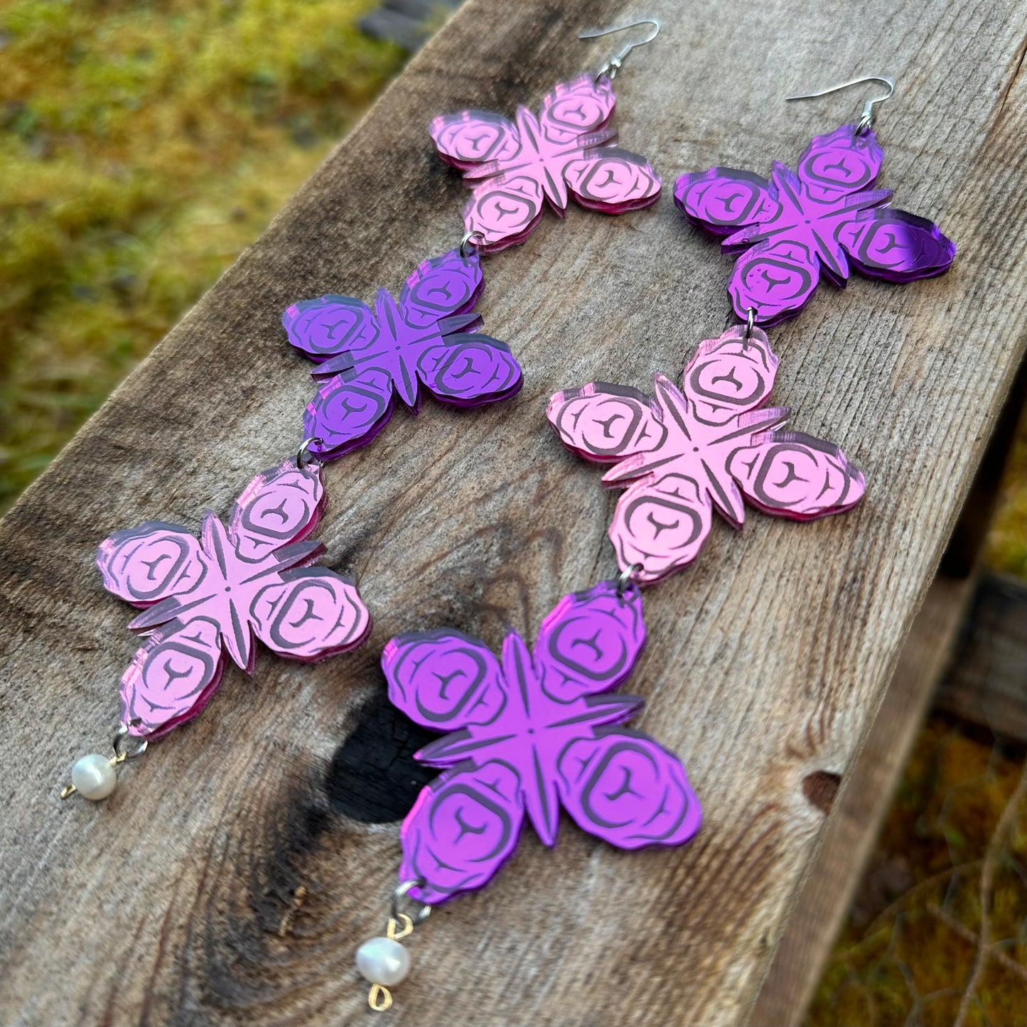 Three Tier Fireweed Earrings