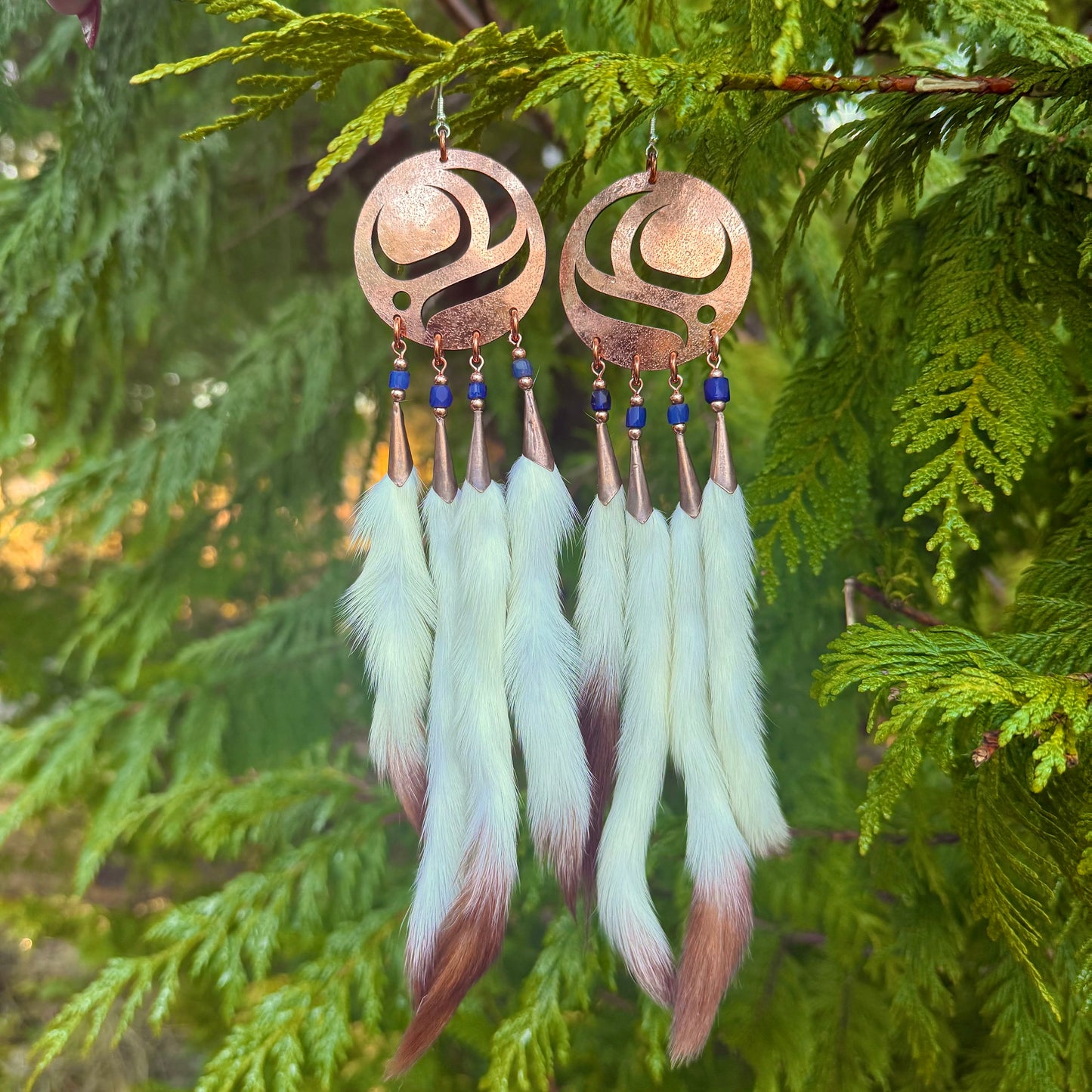 Copper Salmon Egg Earrings