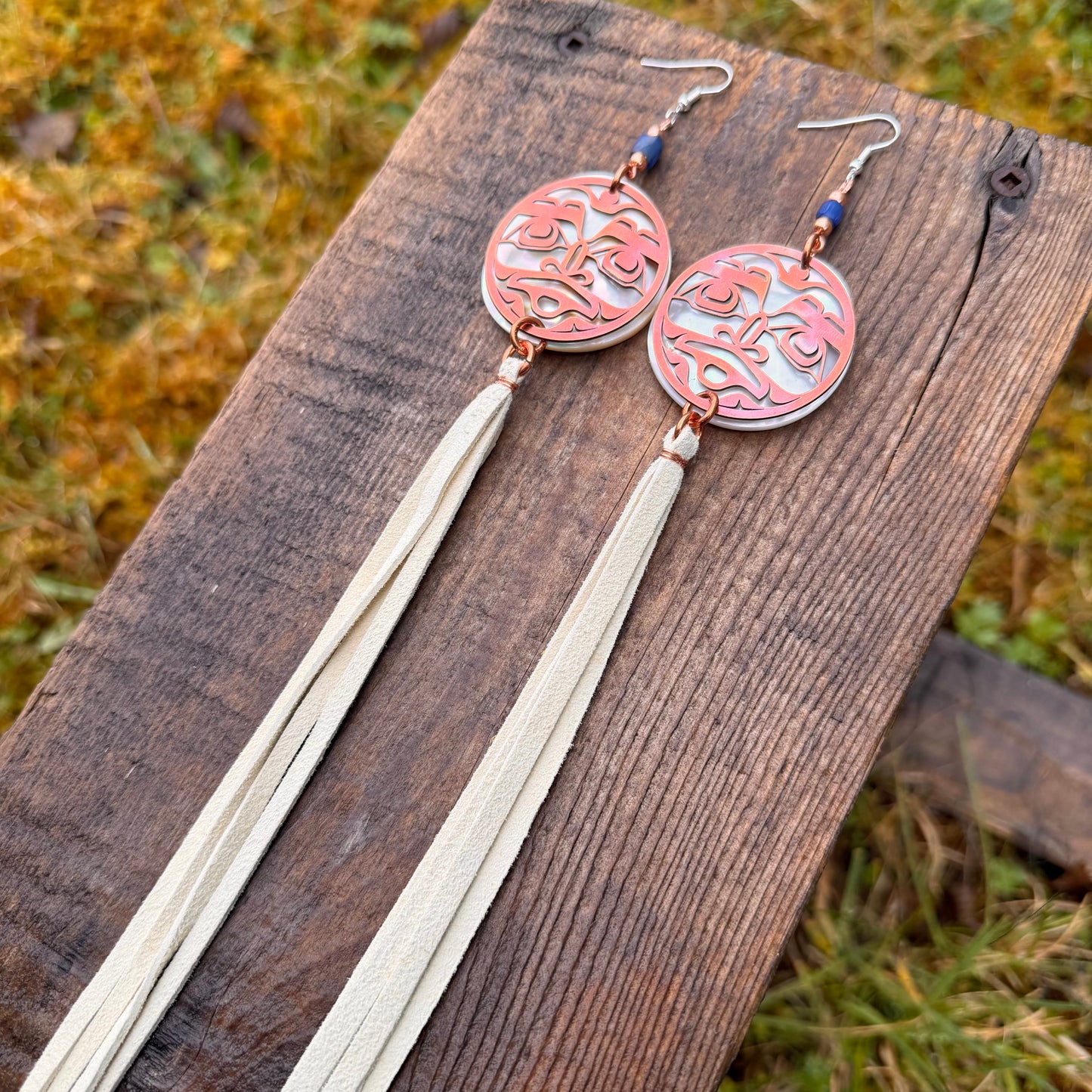 Haida Copper Moon Earrings