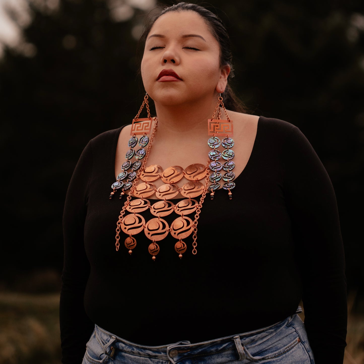 Haida Cresting Waves and Salmon Egg Earrings