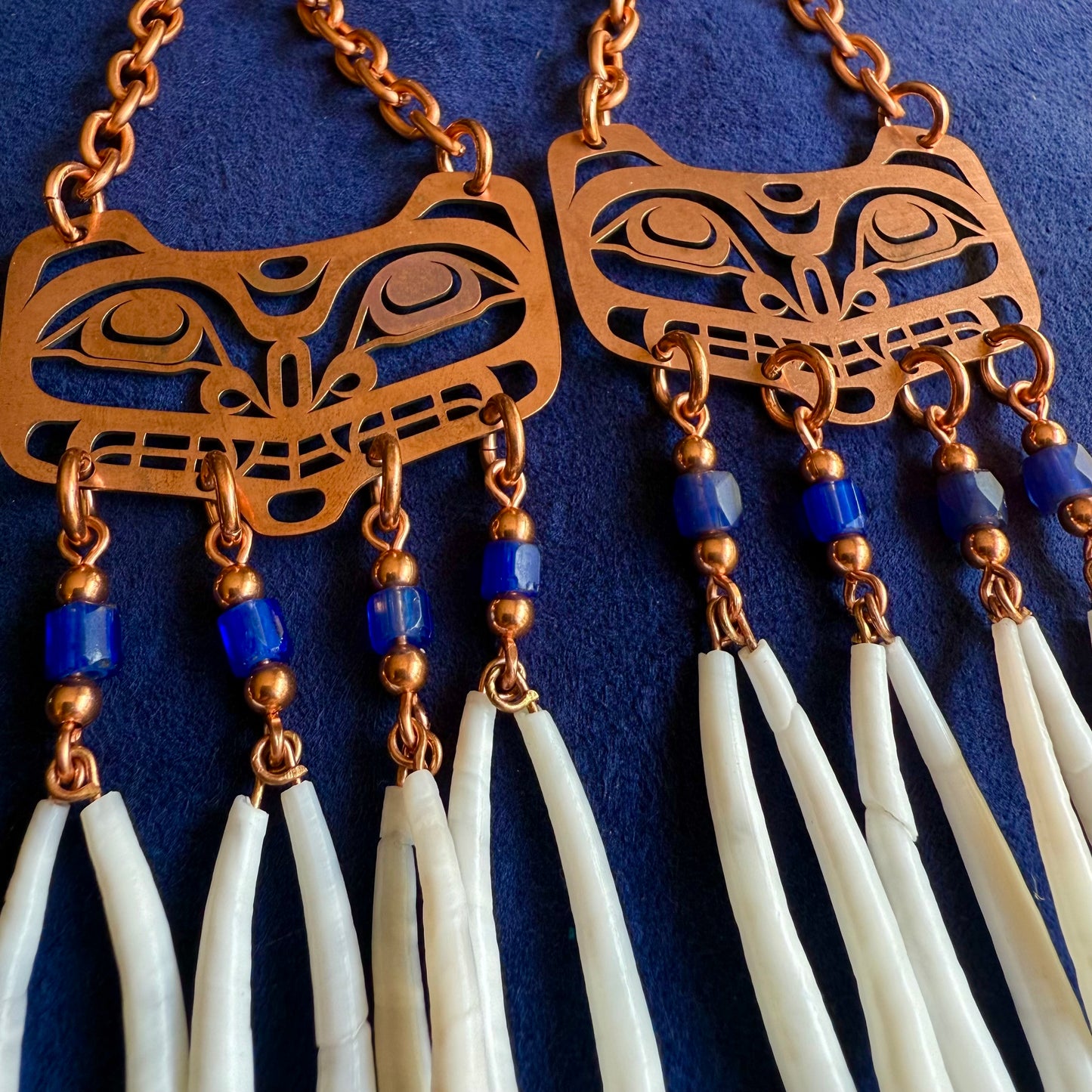 Medium Copper Haida Bear Earrings