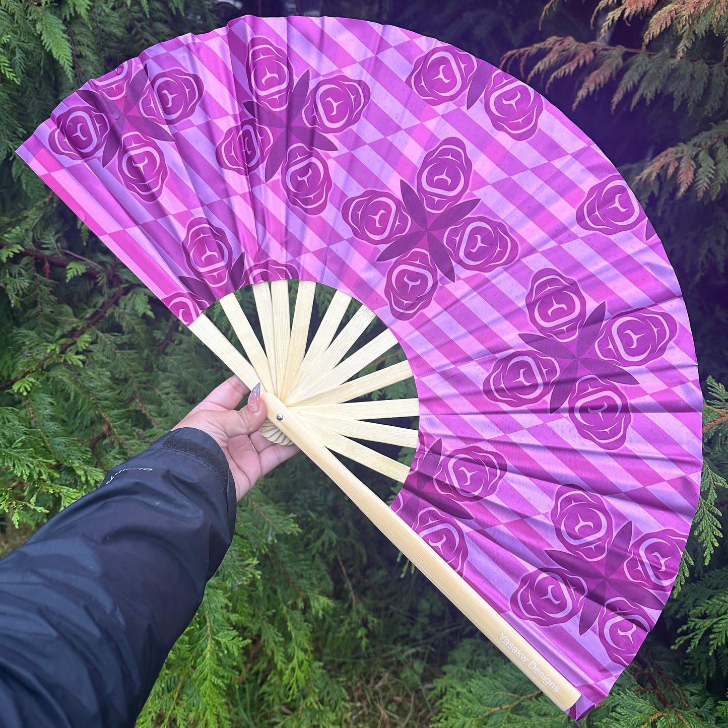 Bamboo Fan Decorated with Haida Art