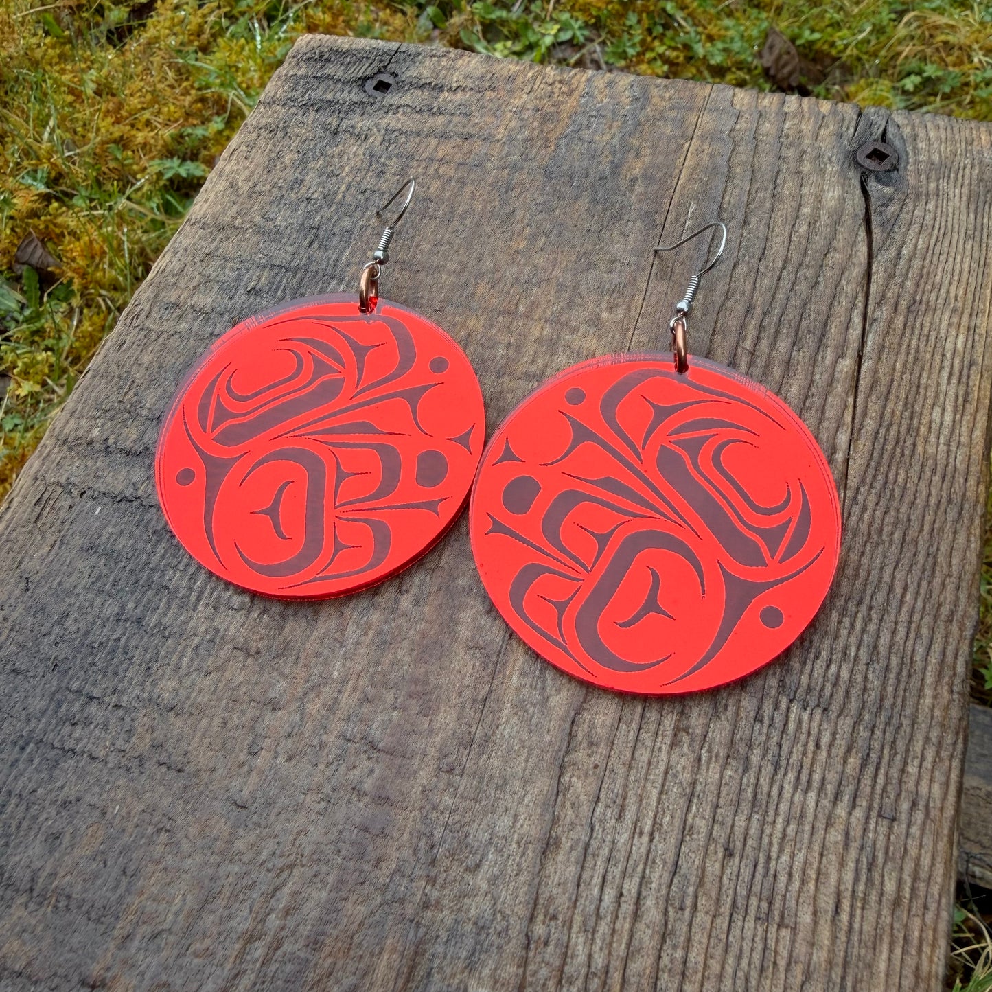 Haida Raven Mirrored Earrings