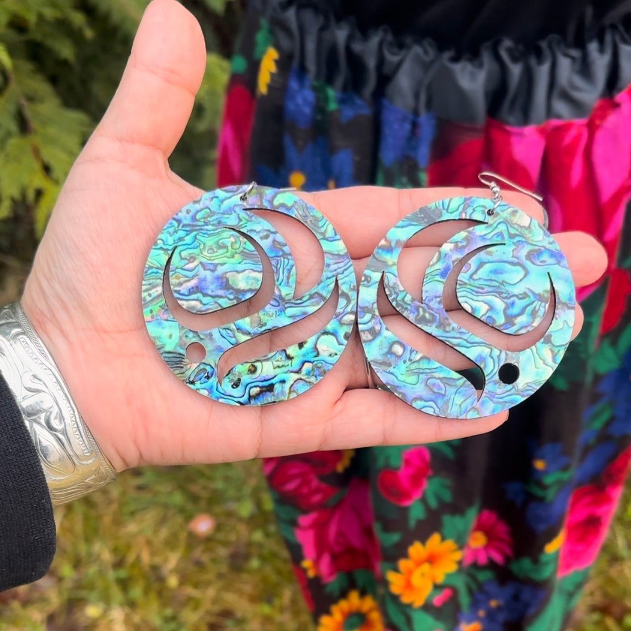 XL Abalone Salmon Eggs Earrings