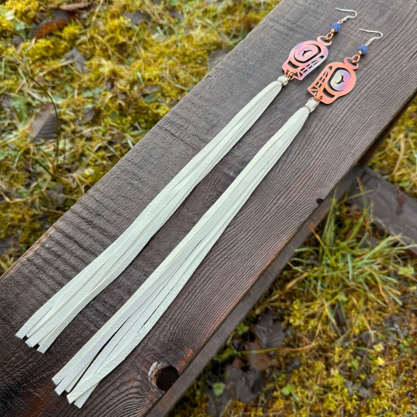 Copper Killer Whale Earrings