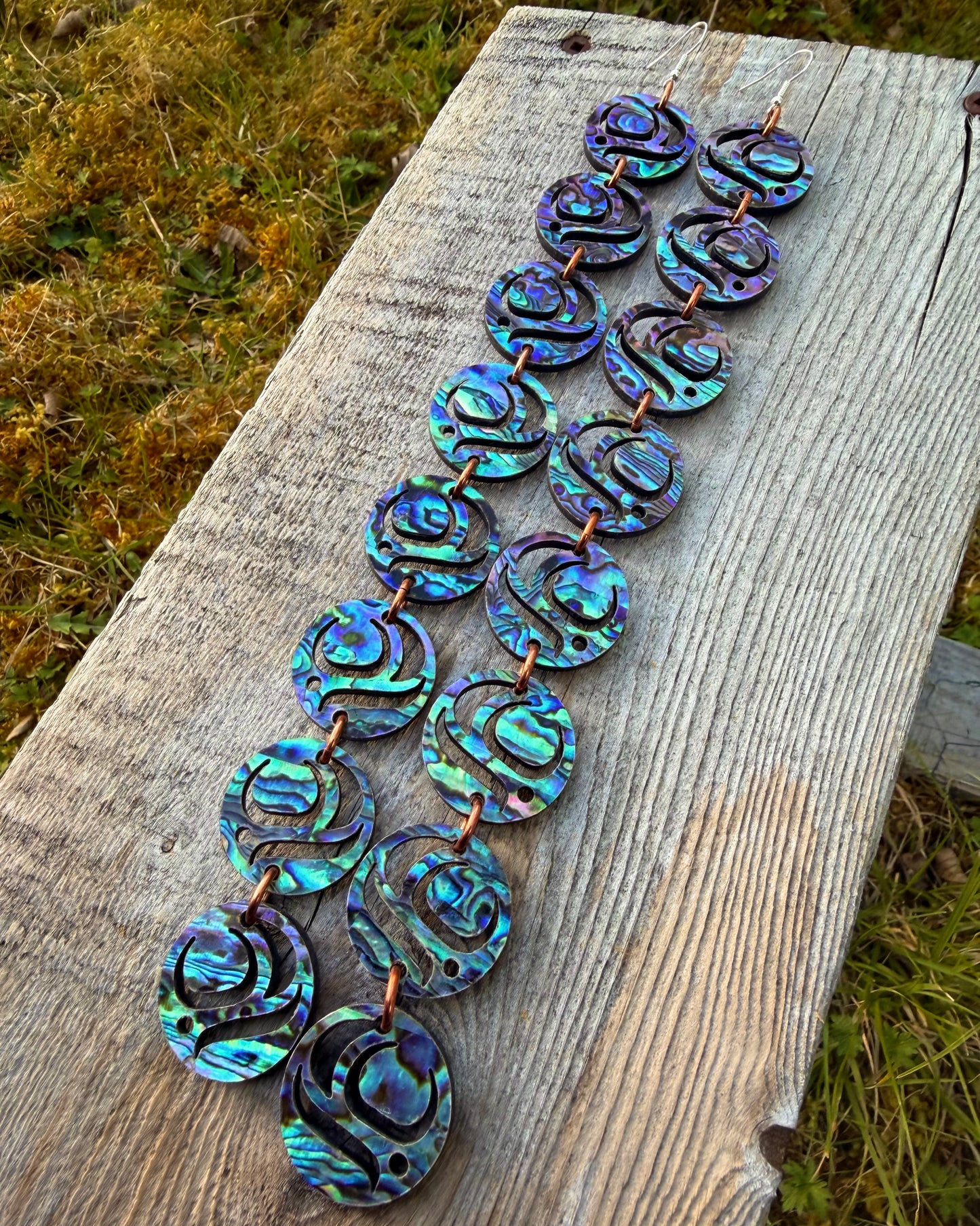 Abalone Salmon Egg Earrings