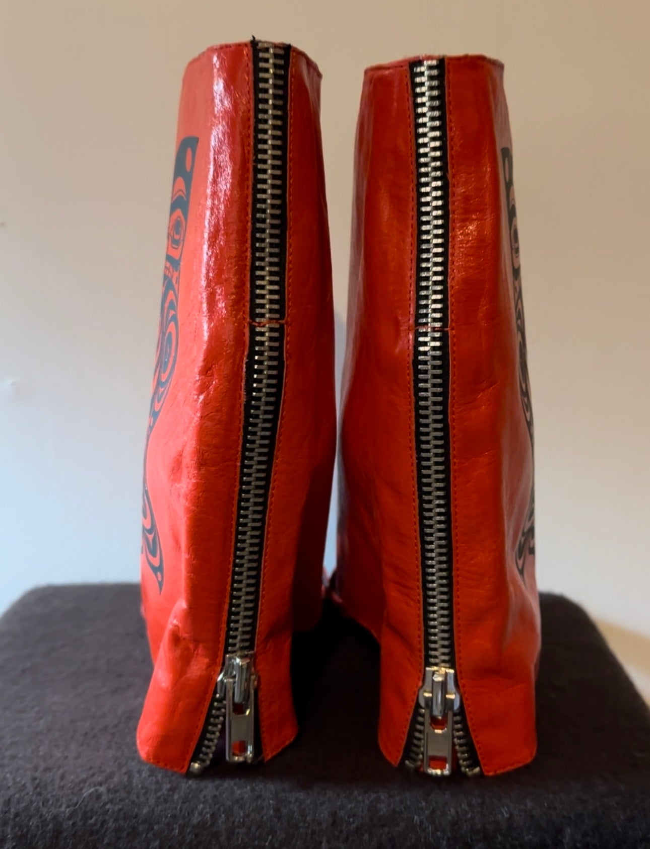 Genuine Leather Haida Killer Whale Boots