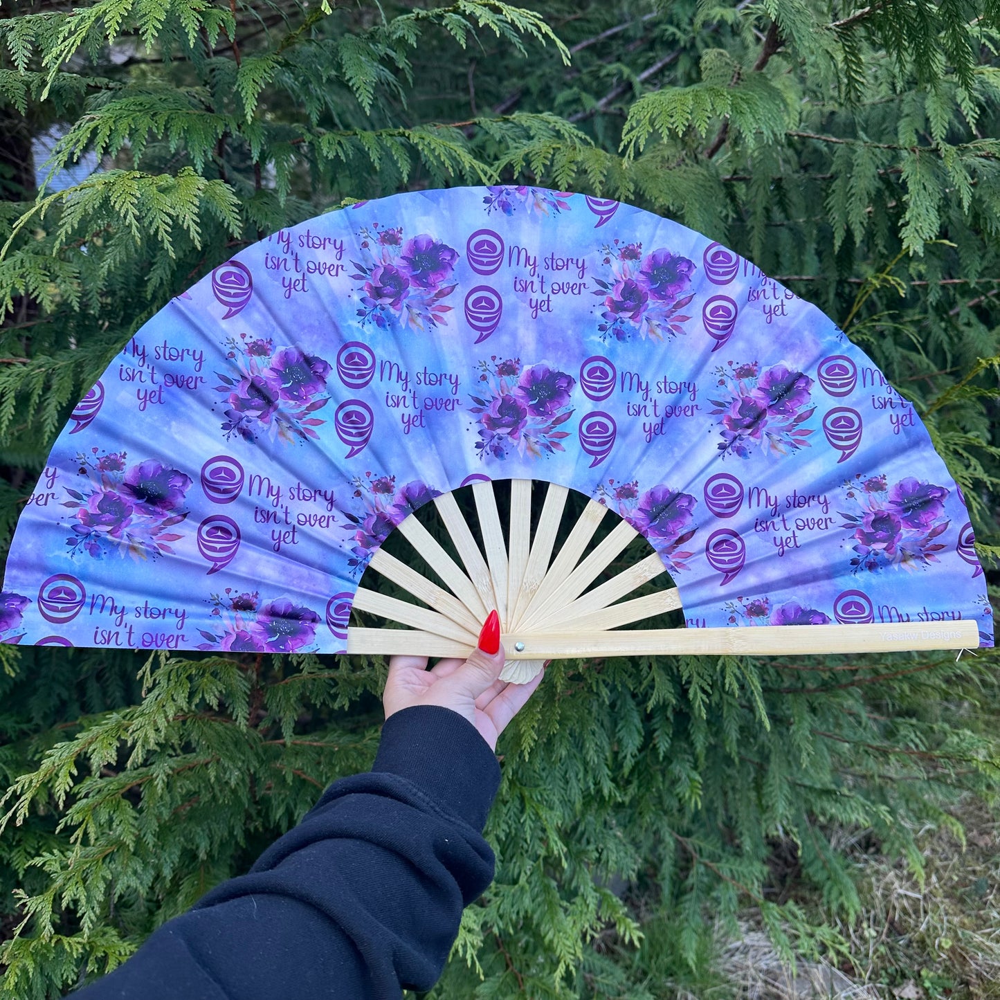Bamboo Fan Decorated with Haida Art
