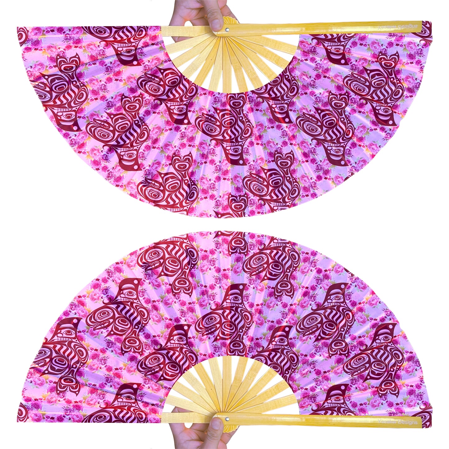 Bamboo Fan Decorated with Haida Art