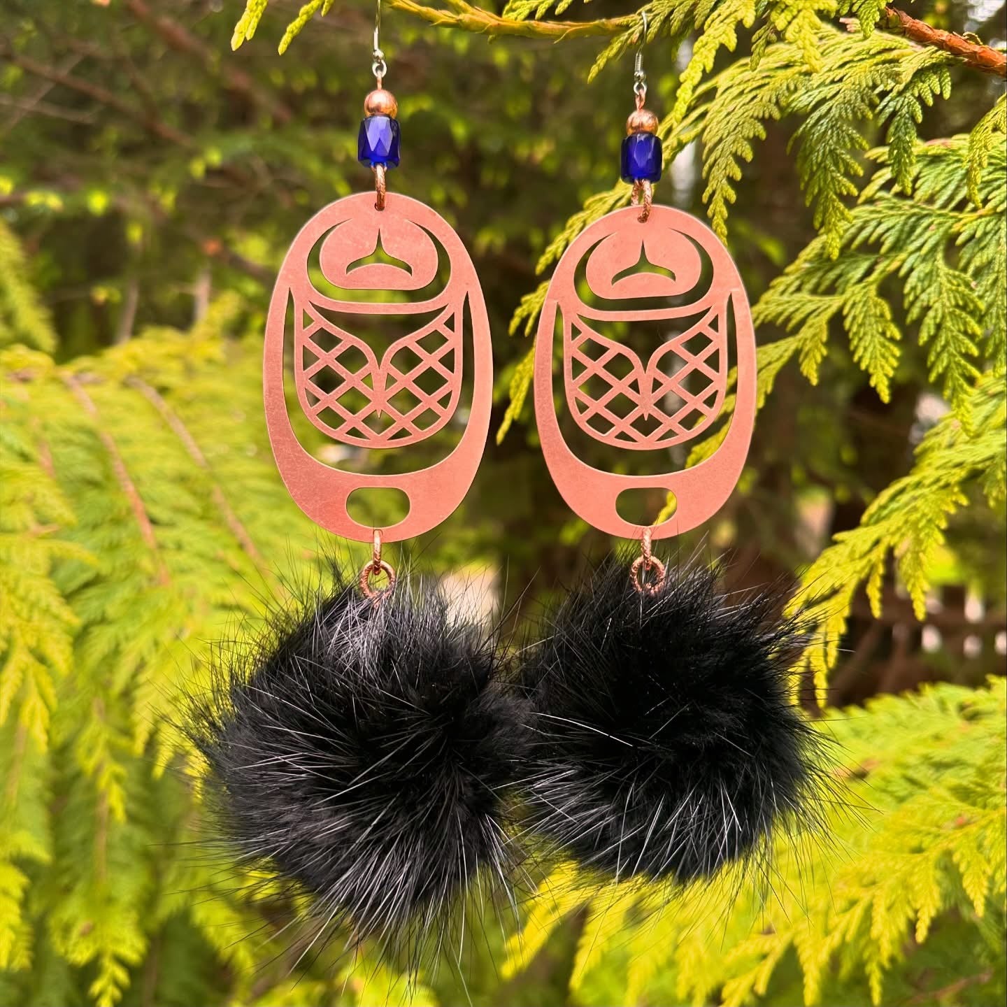 XXL Copper Beaver Earrings