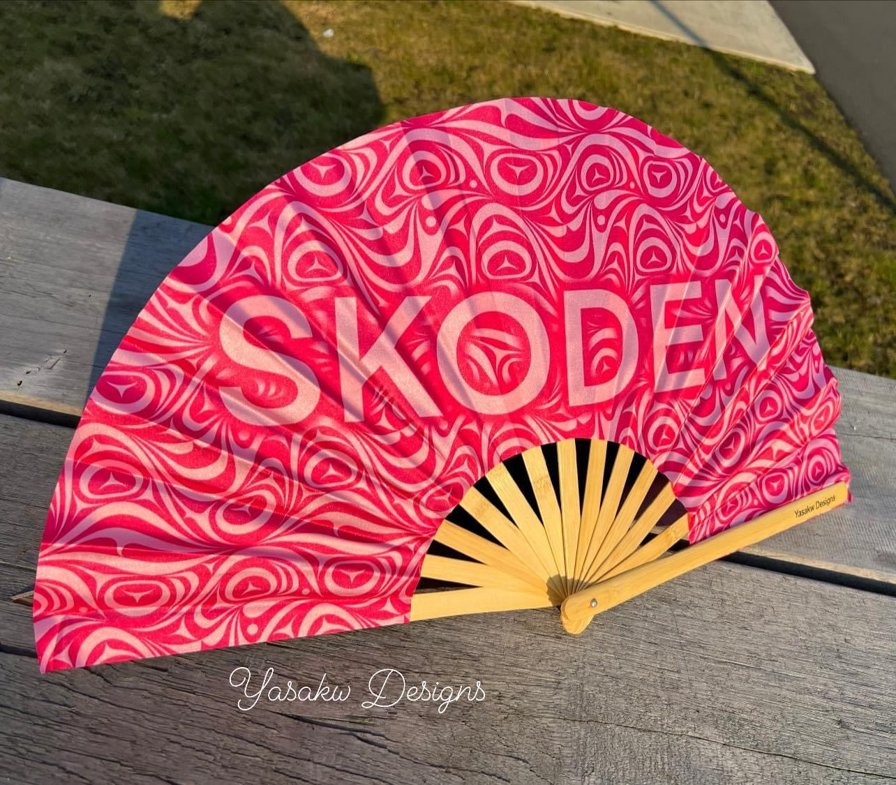 Bamboo Fan Decorated with Haida Art