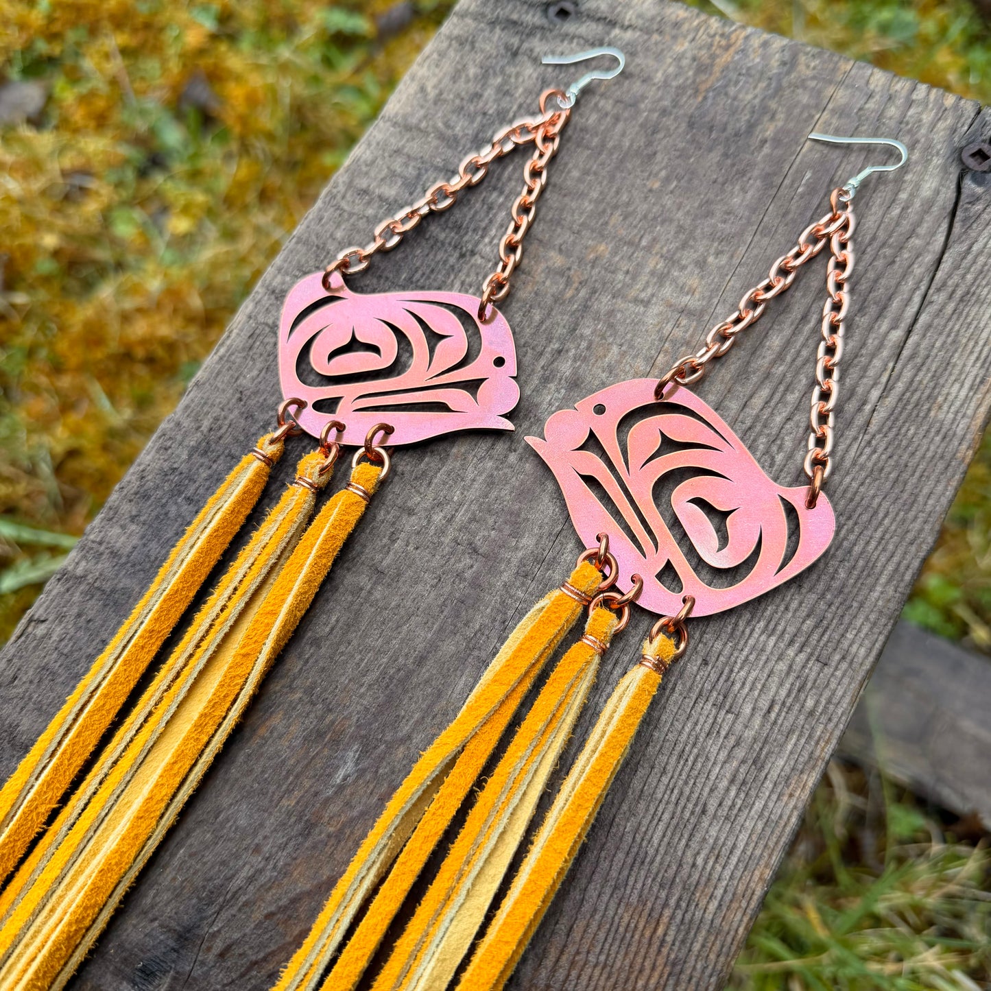 Copper Haida Raven Earrings