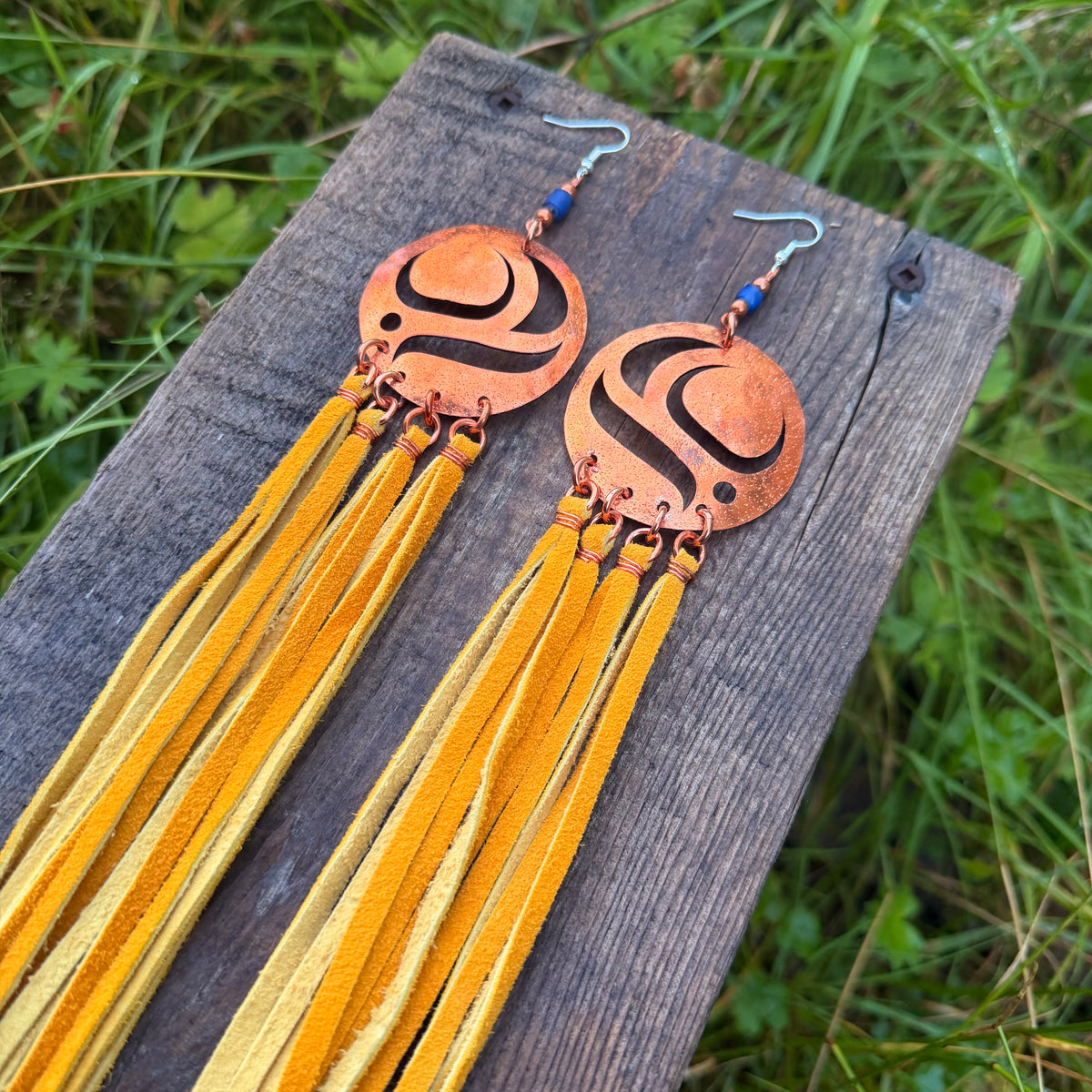Haida Copper Salmon Egg Earrings