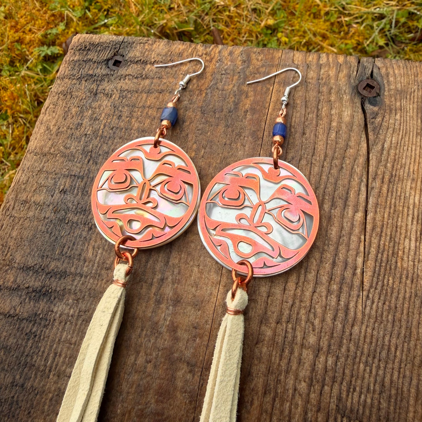 Haida Copper Moon Earrings