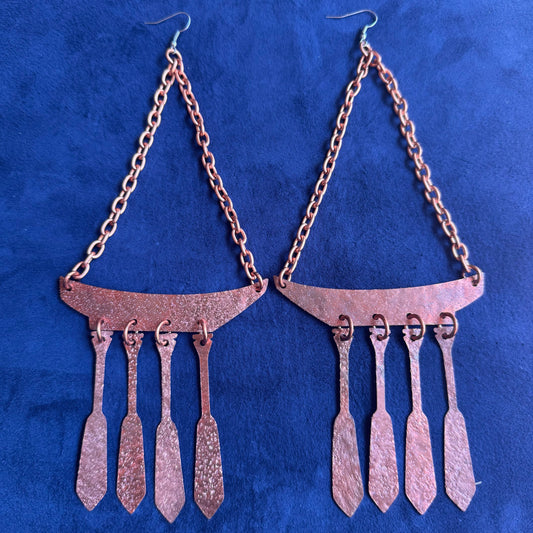 Haida Copper Canoe Earrings