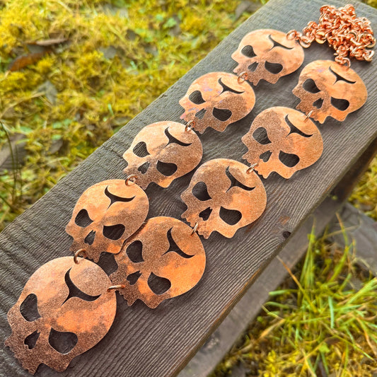 Copper Ancestor Skull Necklace