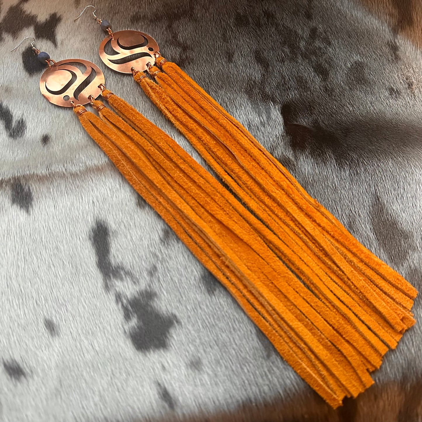 Medium Copper Salmon Egg Earrings