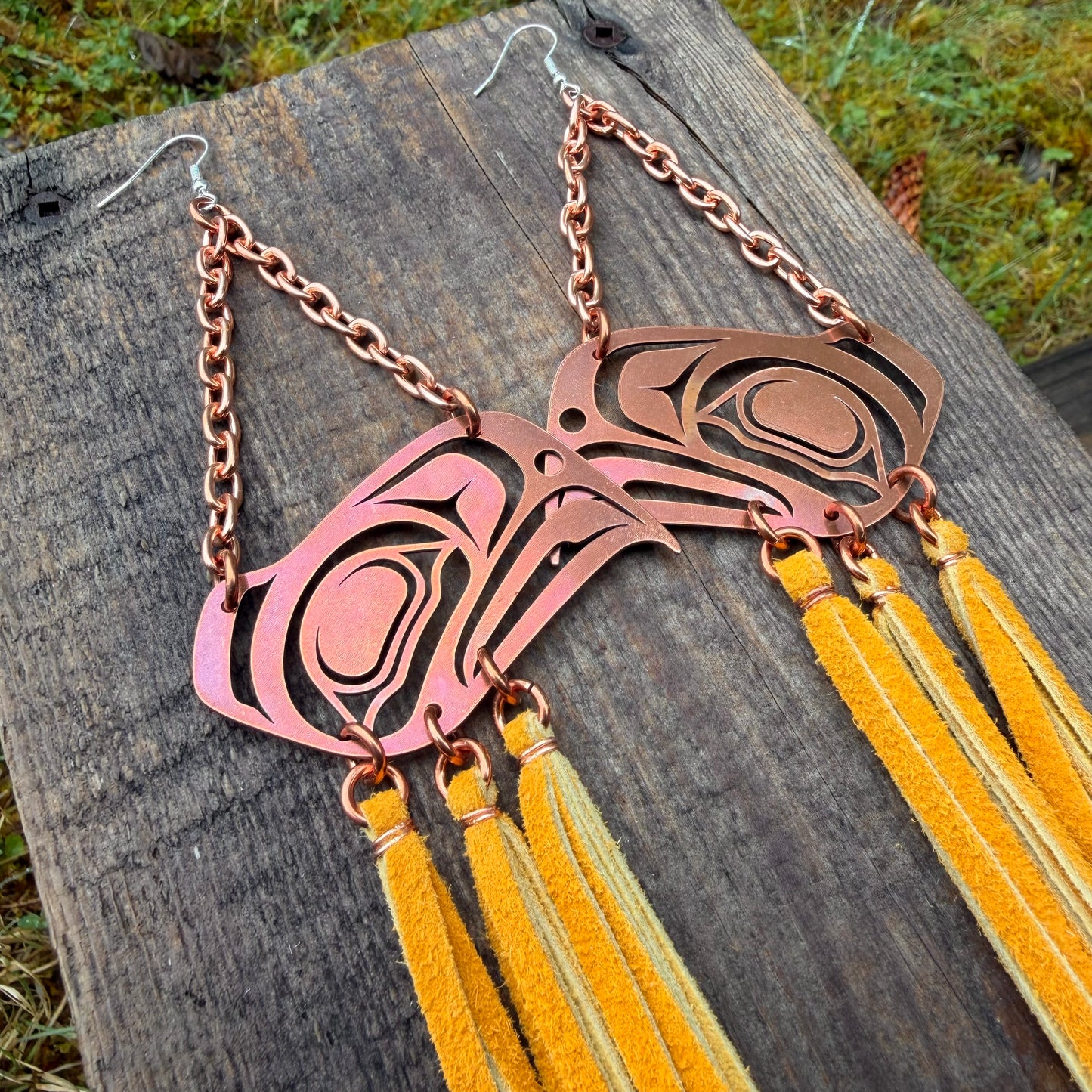 Copper Haida Eagle Earrings