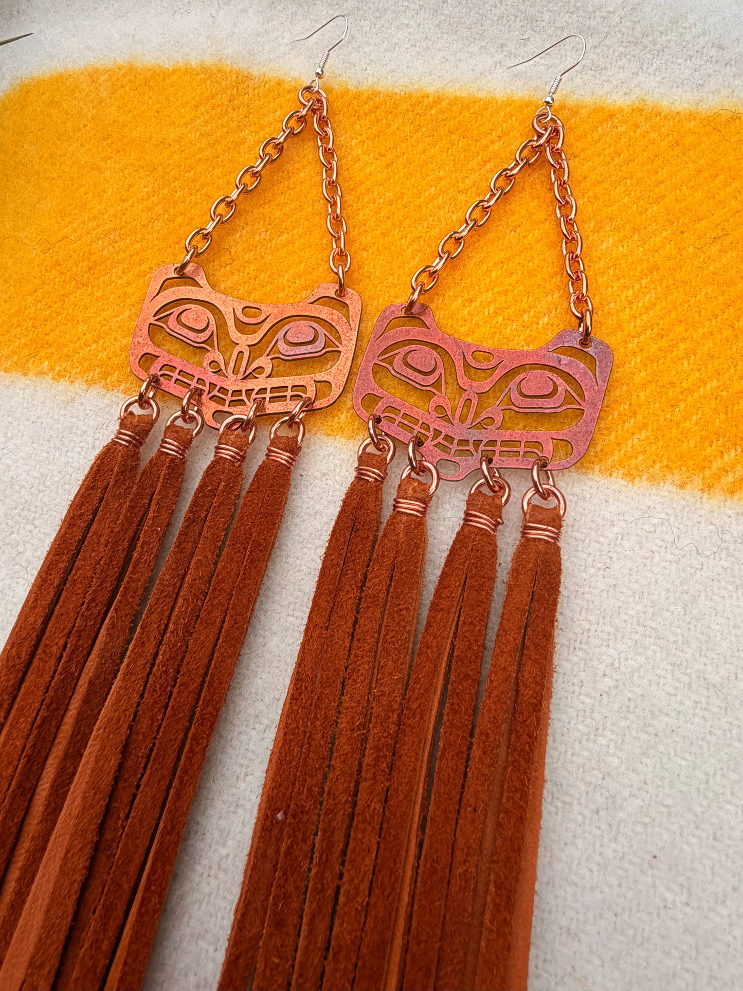 Haida Bear Copper Earrings
