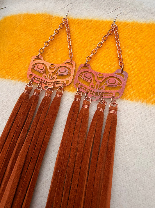 Haida Bear Copper Earrings