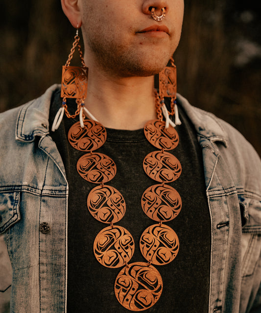 Copper Bear/Wolf Statement Necklace