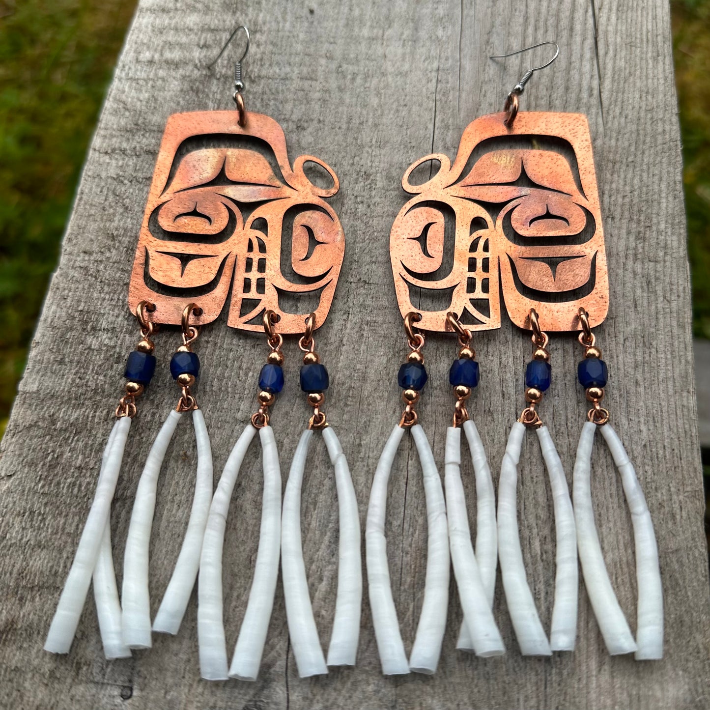 Copper Haida Killer Whale Earrings