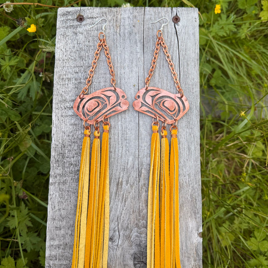 Copper Haida Raven Earrings