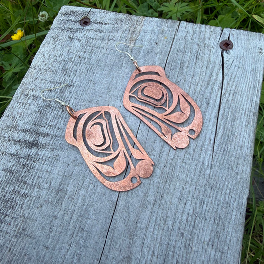 Copper Haida Raven Earrings
