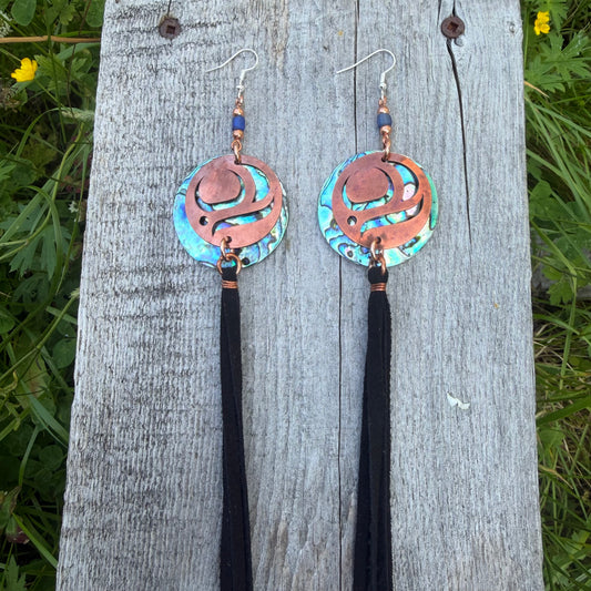 Copper Salmon Egg Earrings