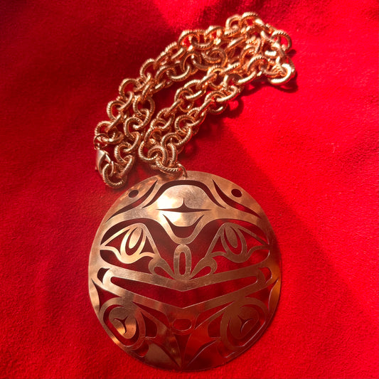 Copper Haida Frog Pendant