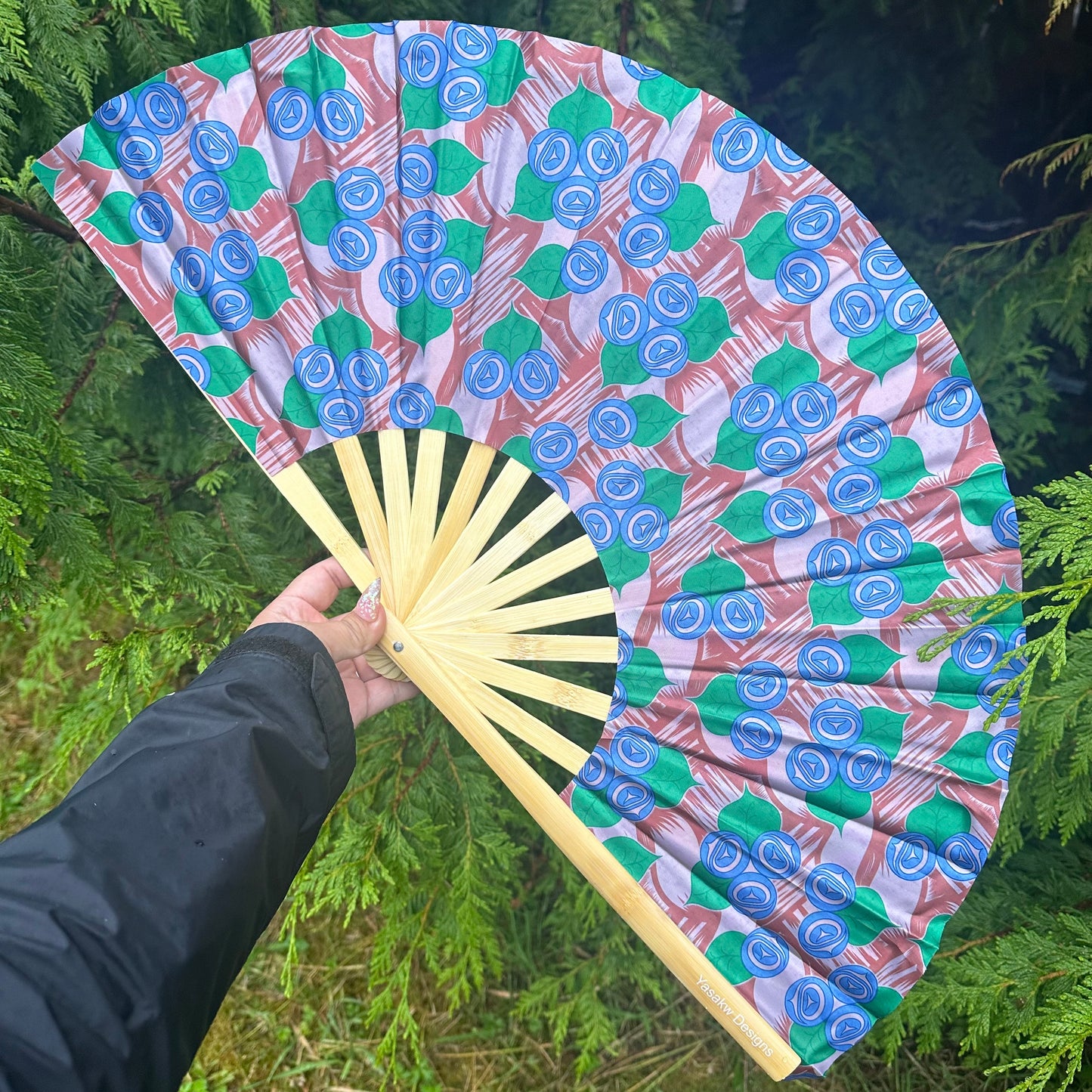 Bamboo Fan Decorated with Haida Art