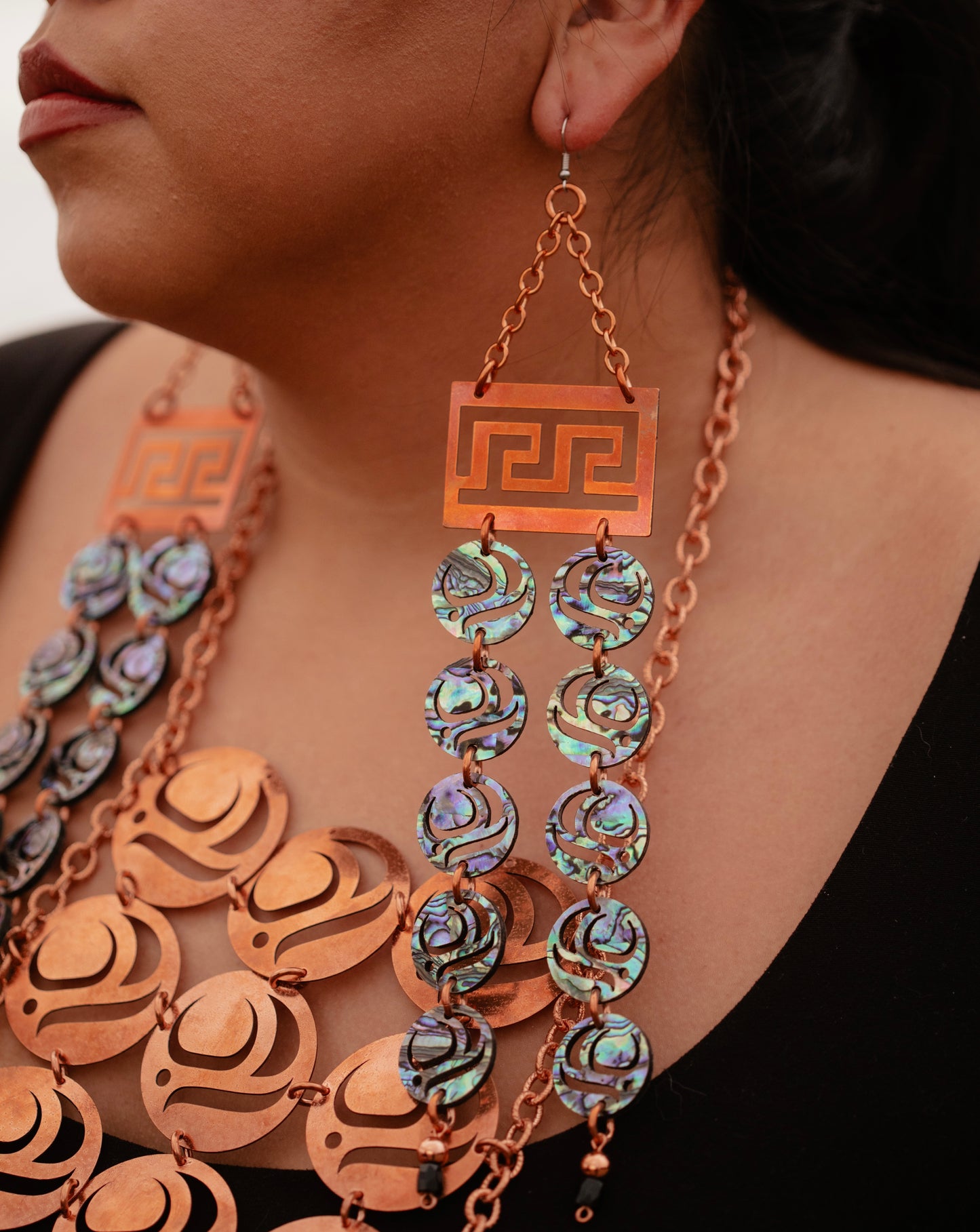 Haida Cresting Waves and Salmon Egg Earrings