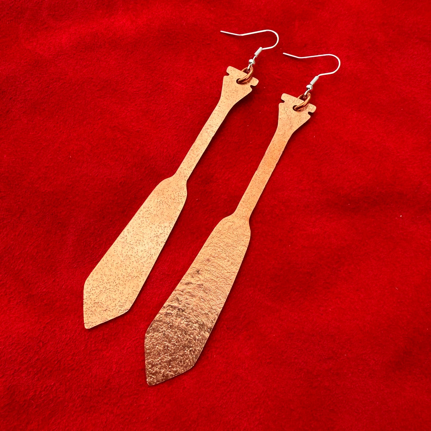 Copper Canoe Paddle Earrings