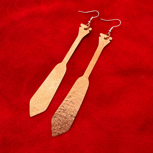 Copper Canoe Paddle Earrings