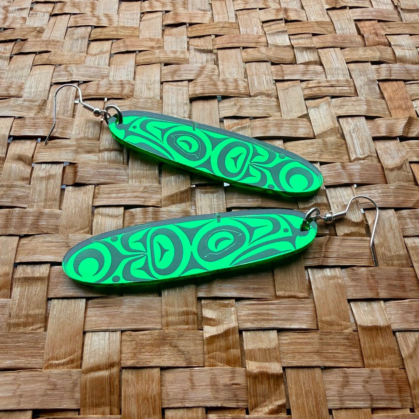 Raven As A Hemlock Needle Earring