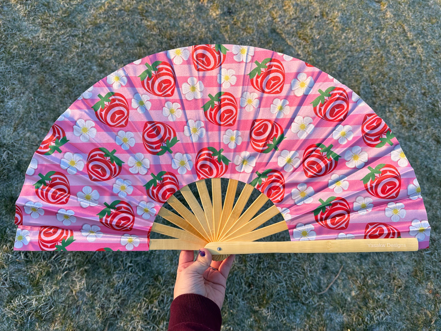 Bamboo Fan Decorated with Haida Art